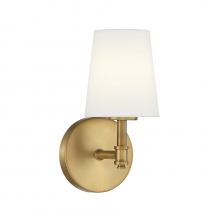 1-light wall sconce in natural brass