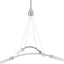 Four-light brushed nickel and frosted acrylic modern style chandelier light
